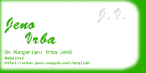 jeno vrba business card