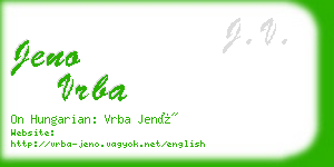 jeno vrba business card